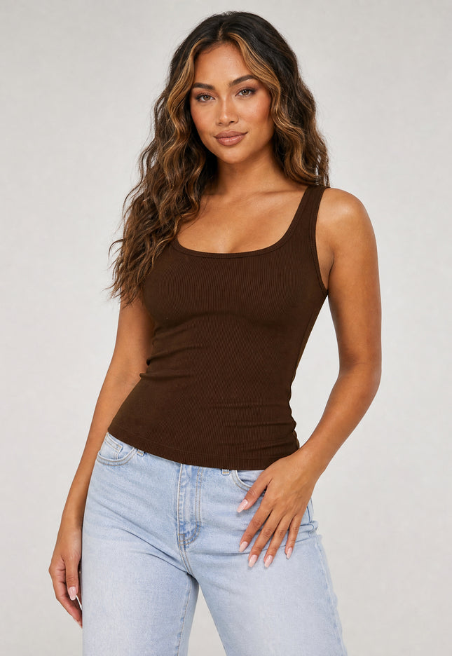 NEW270526 Bruin Stretch Rib Hemdje