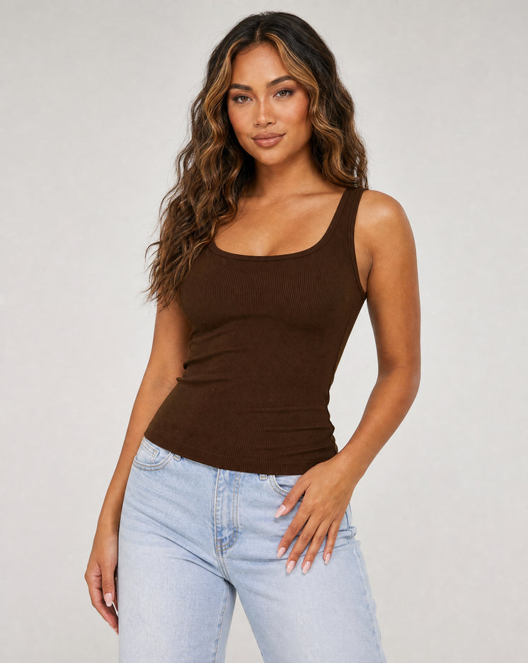 NEW270526 Bruin Stretch Rib Hemdje