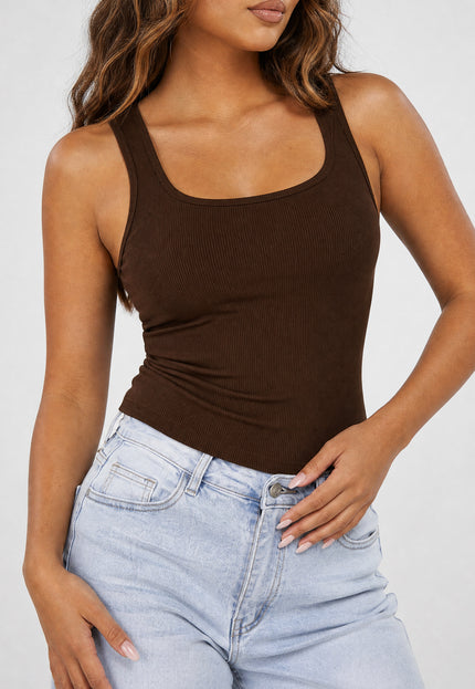 NEW270526 Bruin Stretch Rib Hemdje
