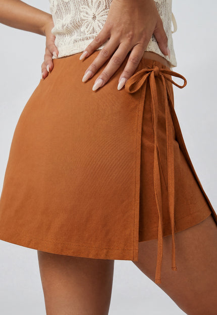 NEW270526 Bruine Skort met Striksluiting