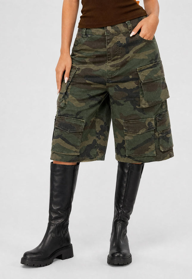 NEW270526 Camouflage Cargo Bermuda Short