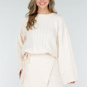 OP=OP.02.NL Beige Oversized Stretch Kabeltrui