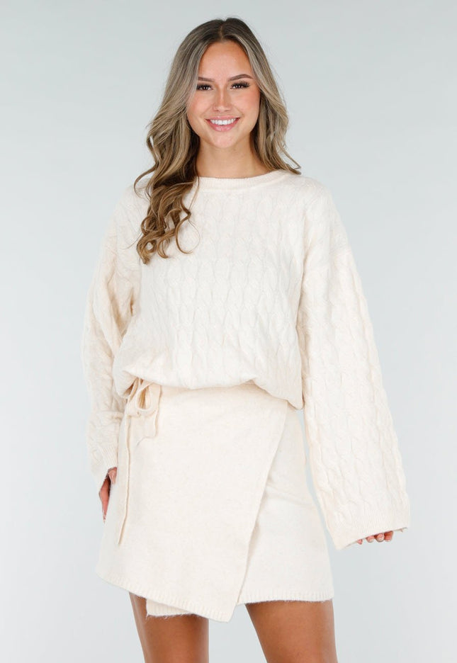 OP=OP.02.NL Beige Oversized Stretch Kabeltrui