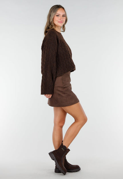 NEW270825 Bruine Enkellaarsjes met Chunky Zool