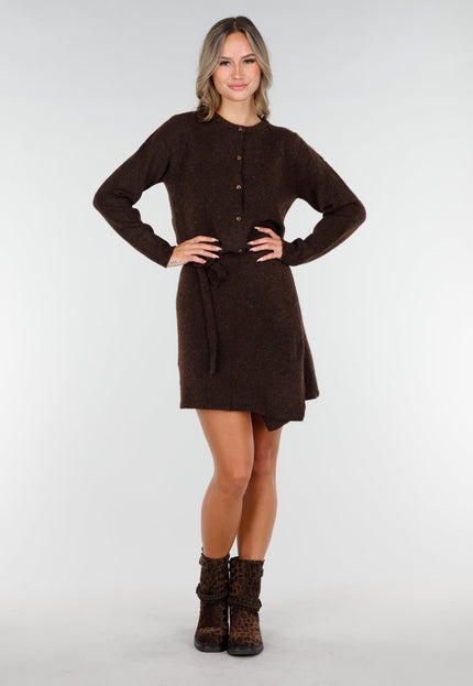 NEW270825 Bruine Gebreide Overslagrok