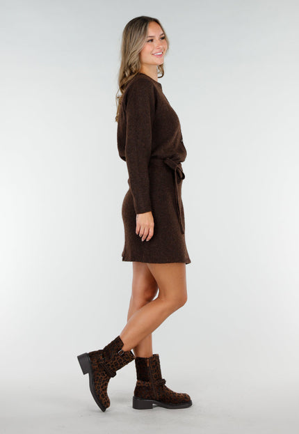 NEW270825 Bruine Gebreide Overslagrok