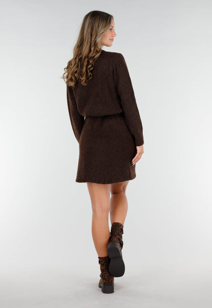 NEW270825 Bruine Gebreide Overslagrok