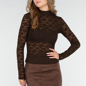 OP=OP.07.NL Bruine Kanten Top met Col