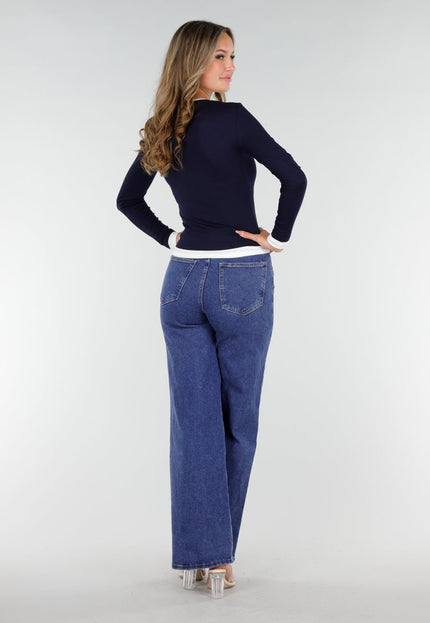 NEW270825 Donkerblauwe Longsleeve