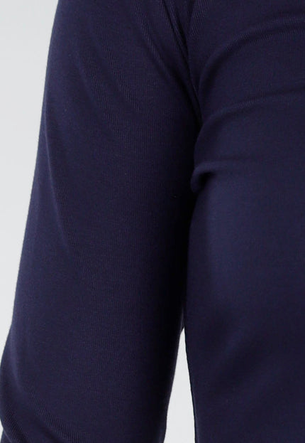 NEW270825 Donkerblauwe Top met V-Hals