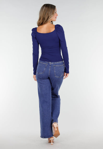 NEW270825 Donkerblauwe V-Hals Top