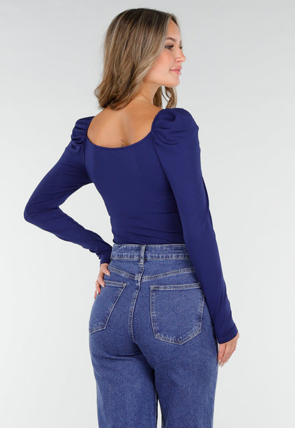 NEW270825 Donkerblauwe V-Hals Top