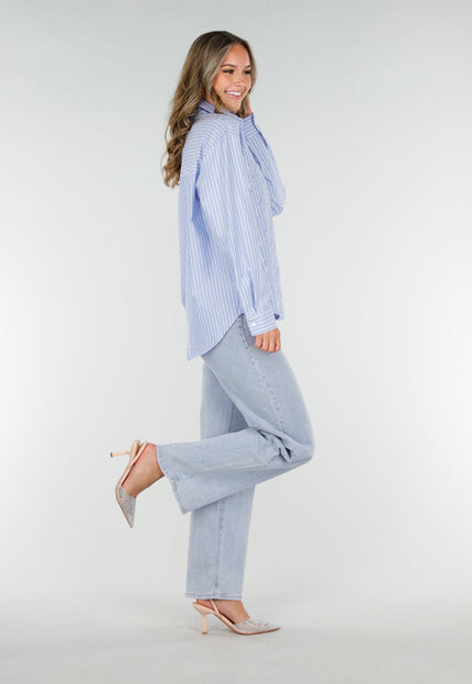 NEW270825 Gestreepte Blouse met Strass