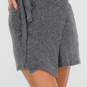 NEW270825 Grijze Gebreide Overslagrok