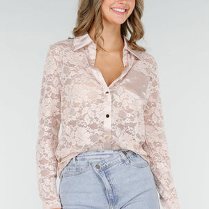 OP=OP.03.S Kanten Blouse met Satijn