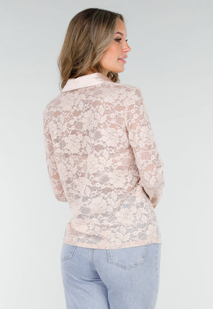 OP=OP.03.S Kanten Blouse met Satijn