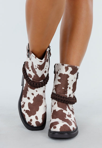 OP=OP.42.S Koeienprint Enkellaarsjes