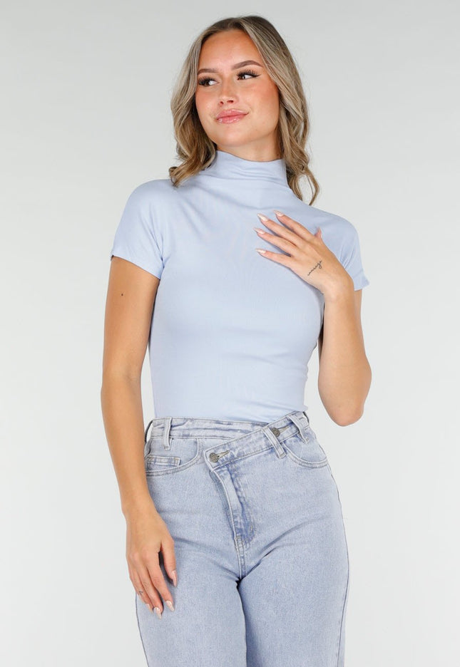 NEW270825 Lichtblauwe Top met Col