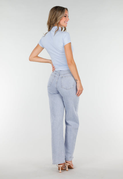 NEW270825 Lichtblauwe Top met Col