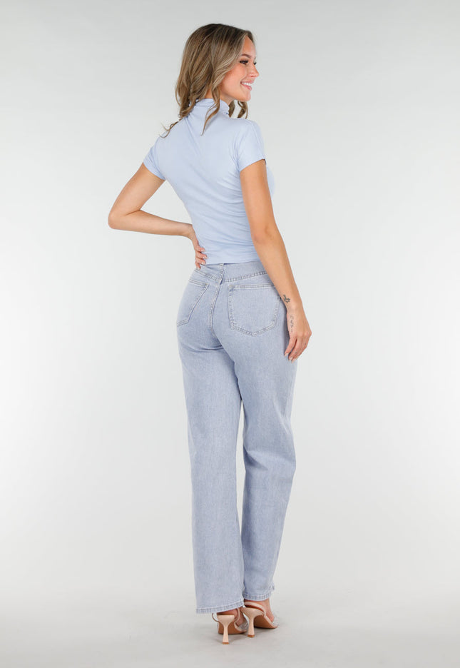 NEW270825 Lichtblauwe Top met Col