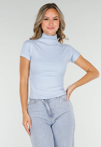 NEW270825 Lichtblauwe Top met Col