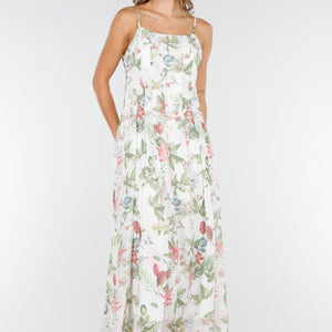 OP=OP.AV.09 Maxi Jurk met Bloemenprint