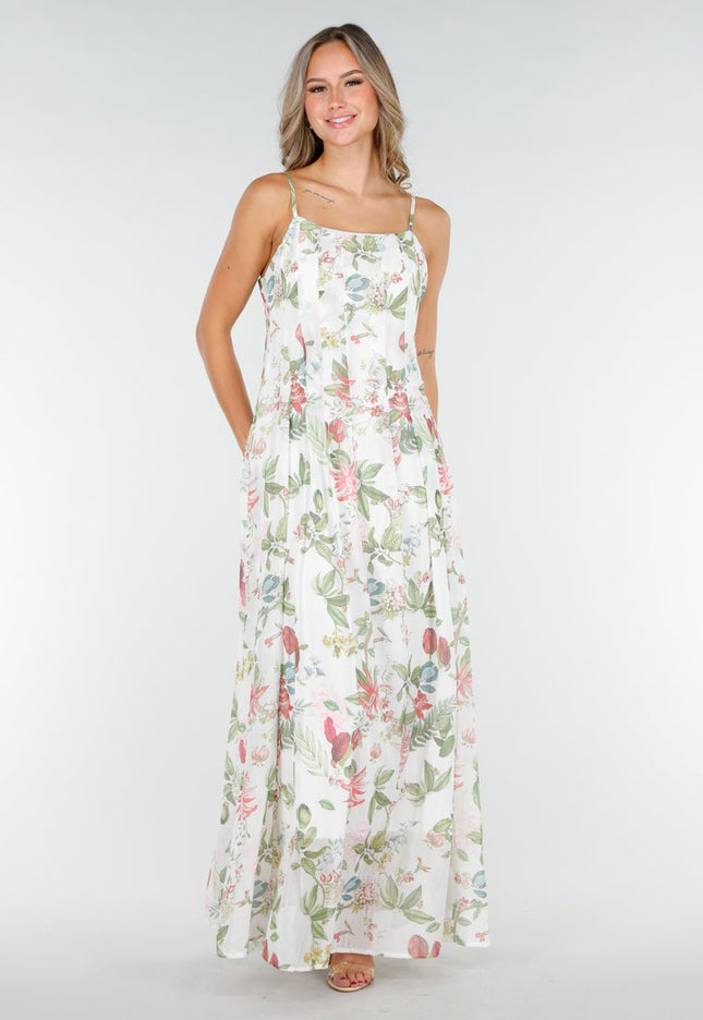 OP=OP.AV.09 Maxi Jurk met Bloemenprint