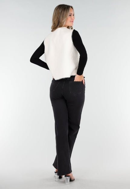 NEW270825 Wit Teddy Gilet