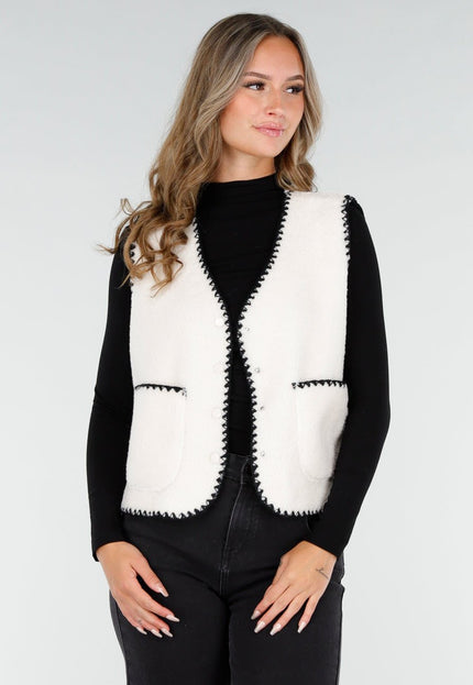NEW270825 Wit Teddy Gilet