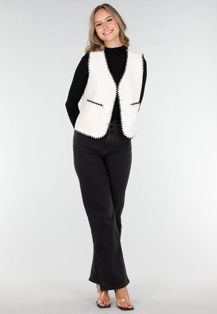 NEW270825 Wit Teddy Gilet
