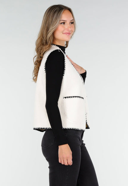NEW270825 Wit Teddy Gilet