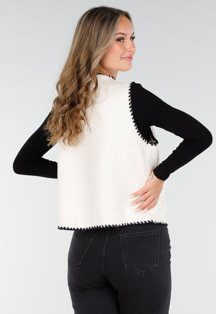 NEW270825 Wit Teddy Gilet