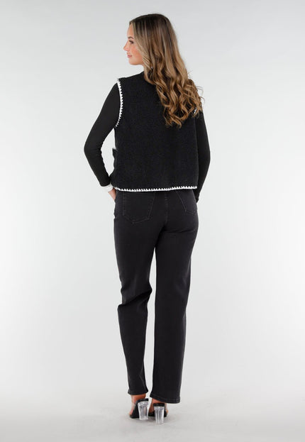 NEW270825 Zwart Teddy Gilet