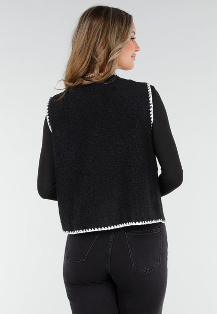 NEW270825 Zwart Teddy Gilet