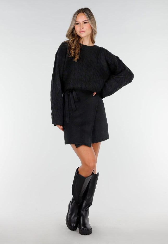 NEW270825 Zwarte Hoge Laarzen met Chunky Zool