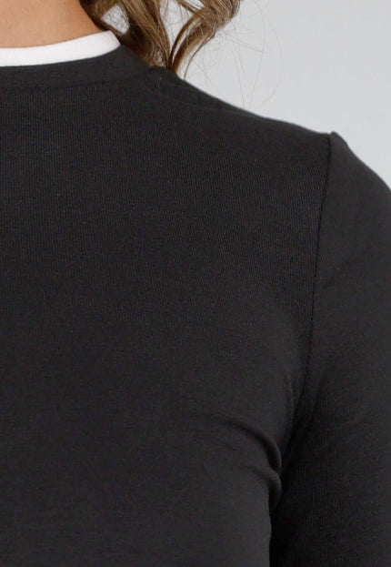 NEW270825 Zwarte Top met Witte Boorden