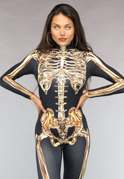 CARNA35 Gouden Skelet Kostuum