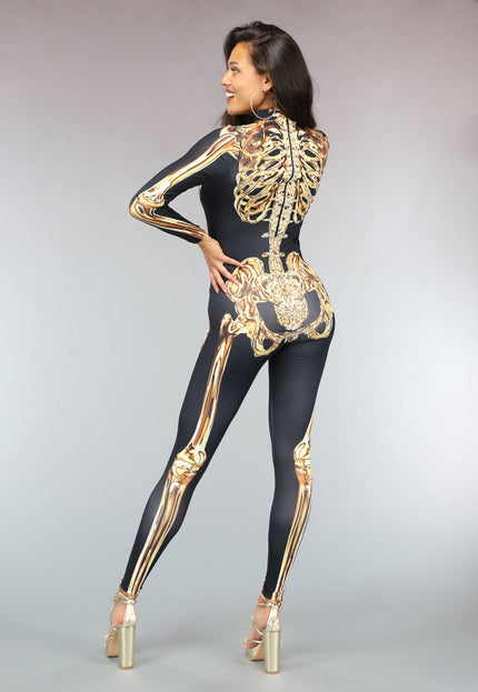 CARNA35 Gouden Skelet Kostuum