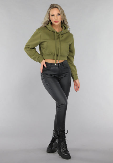NEW2711 Cropped Khaki Capuchon Sweater
