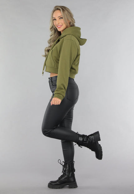 NEW2711 Cropped Khaki Capuchon Sweater