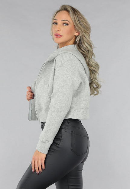 OP=OP.42.NL Kort Grijs Vestje met Capuchon