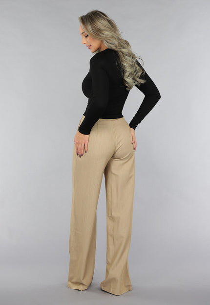 NEW2711 Longsleeve Zwarte Geplooide Top