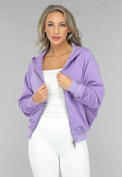 NEW2711 Paars Oversized Vest met Ritssluiting