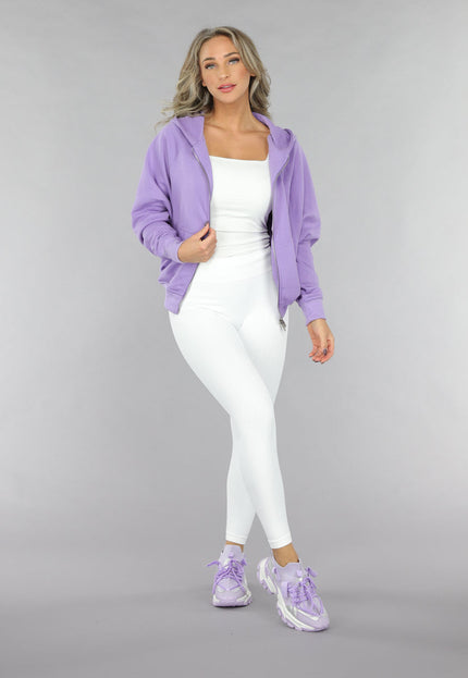 NEW2711 Paars Oversized Vest met Ritssluiting