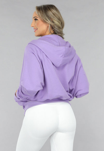 NEW2711 Paars Oversized Vest met Ritssluiting