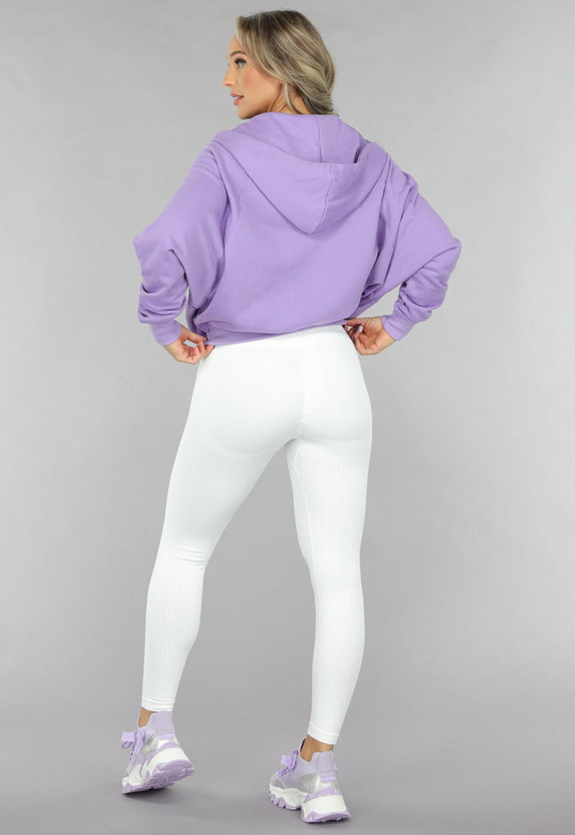 NEW2711 Paars Oversized Vest met Ritssluiting