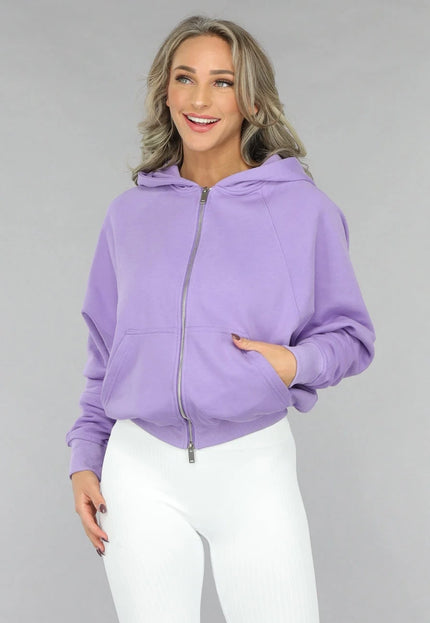 NEW2711 Paars Oversized Vest met Ritssluiting