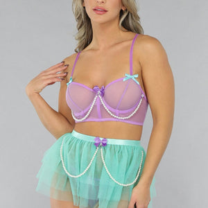 NEW2711 Schattige Kleurrijke Lingerie Set met Rokje