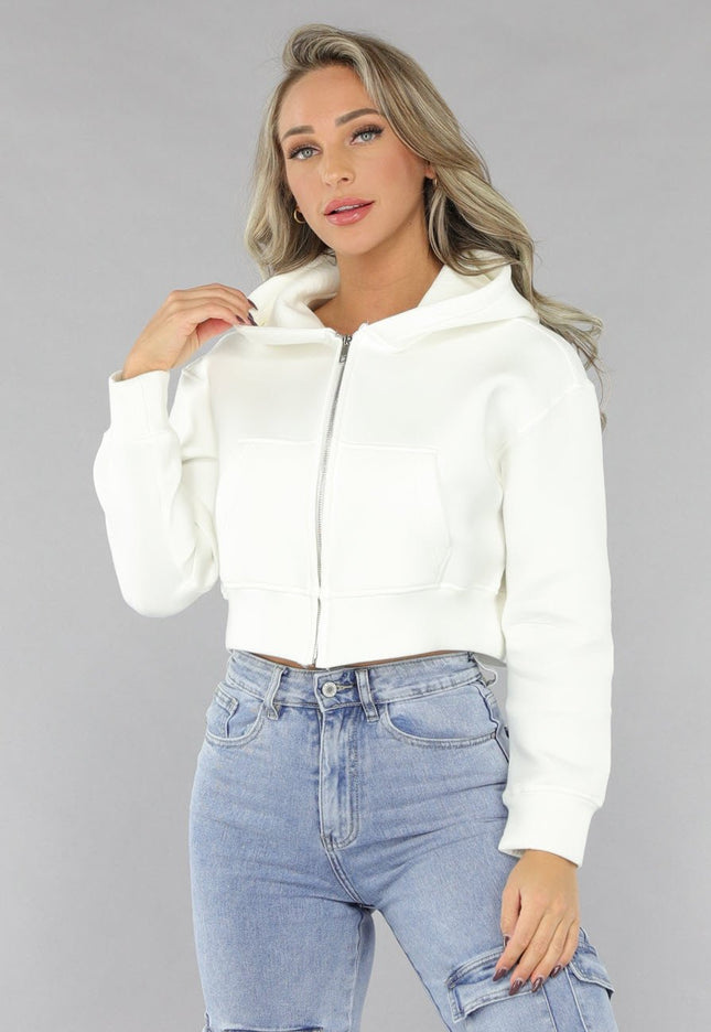 OP=OP.36.NL Wit Vest in Kort Model met Zakken