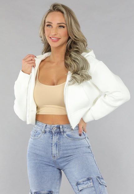 OP=OP.36.NL Wit Vest in Kort Model met Zakken